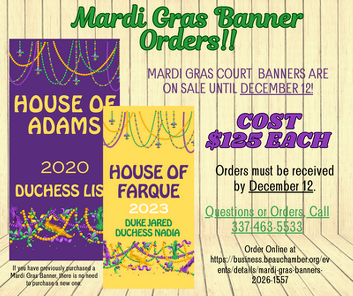 Mardi Gras Banners 2026 Dec 12, 2025